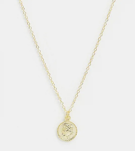 Позолоченное серебряное ожерелье с подвеской-монетой Kingsley Ryan-Золотой