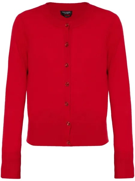 Kate Spade кашемировый кардиган с круглым вырезом, красный