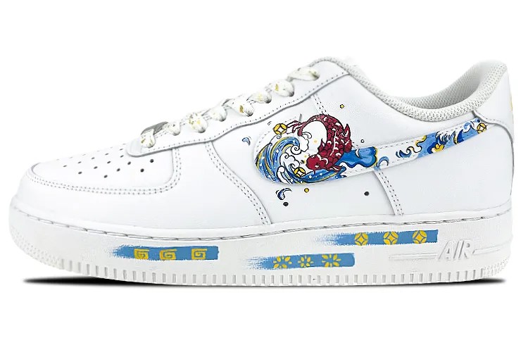 Кроссовки для скейтбординга Air Force 1 женские с низким верхом, синие/красные Nike
