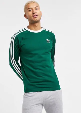 Зеленый лонгслив adidas Originals-Зеленый цвет