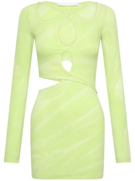 Dion Lee платье мини с выцветшим эффектом, зеленый