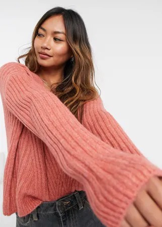 Красный трикотажный лонгслив Only Vivia