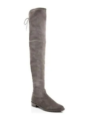 STUART WEITZMAN Женские серые кожаные ботинки с закругленным носком и блочным каблуком, размер 5 м