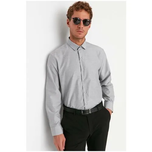 Рубашка TRENDYOL, размер 46, серый