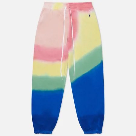 Женские брюки Polo Ralph Lauren Tie-Dye Straight Fit Loopback Fleece, цвет синий, размер XS