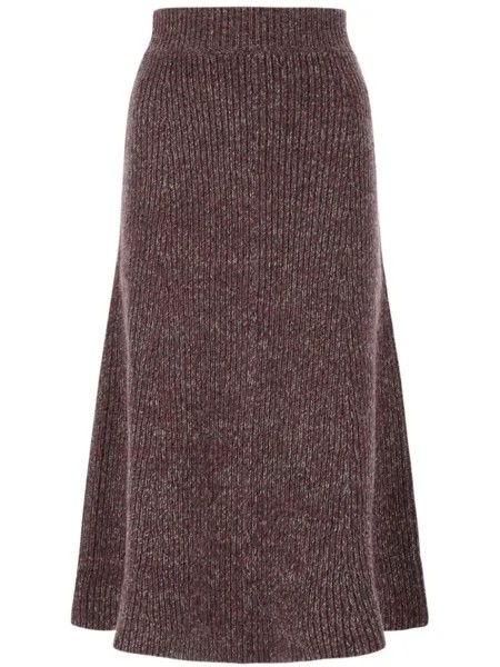 Chloé юбка средней длины в рубчик, фиолетовый