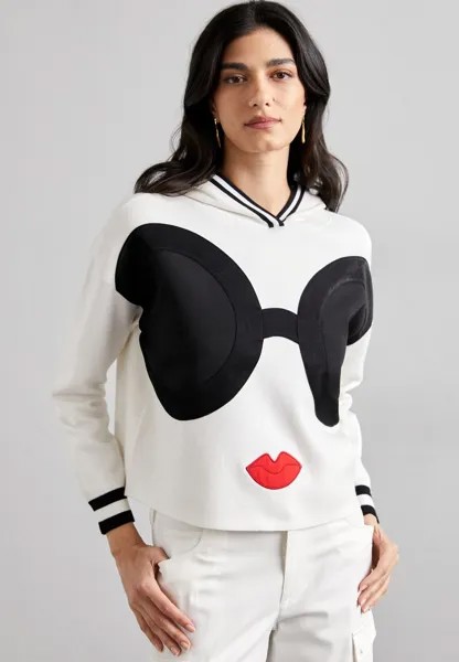 Вязаный свитер OSCAR STACE FACE HOODIE Alice + Olivia, цвет soft white