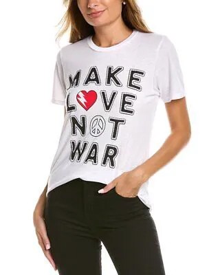 Женская белая футболка размера Xs Lauren Moshi Make Love Not War