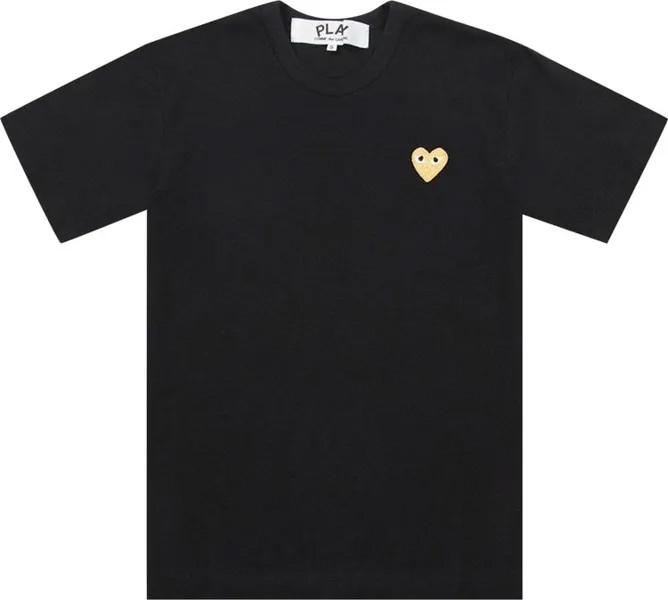 Футболка Comme des Garçons PLAY Gold Heart T-Shirt 'Black', черный