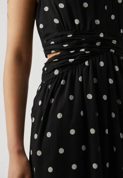 Платье макси Vmsmilla V Neck Ankle Dress Vero Moda, черное/белоснежное