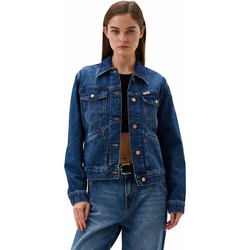 Джинсовая куртка Wrangler Women Denim Jacket, размер M, синий