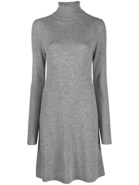 Allude трикотажное платье с высоким воротником, серый