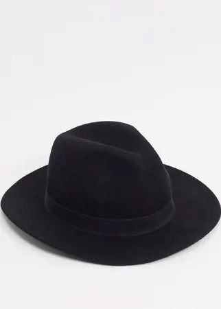 Черная шляпа из шерсти Topman-Черный цвет