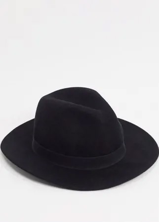 Черная шляпа из шерсти Topman-Черный цвет