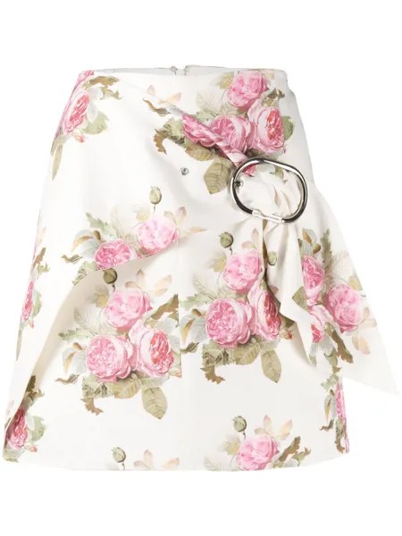 Paco Rabanne многослойная юбка с цветочным принтом
