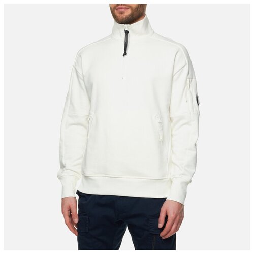 Мужская толстовка C.P. Company Full Zipped Diagonal Raised Fleece белый, Размер M