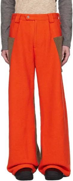 Оранжево-серо-коричневые брюки-карго Meno Kiko Kostadinov