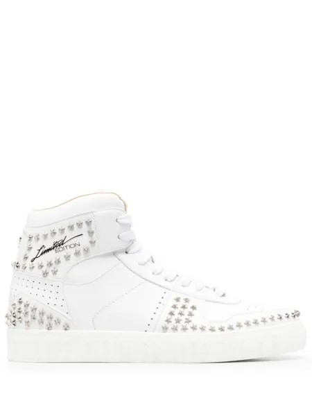 Philipp Plein высокие кеды Stars, белый