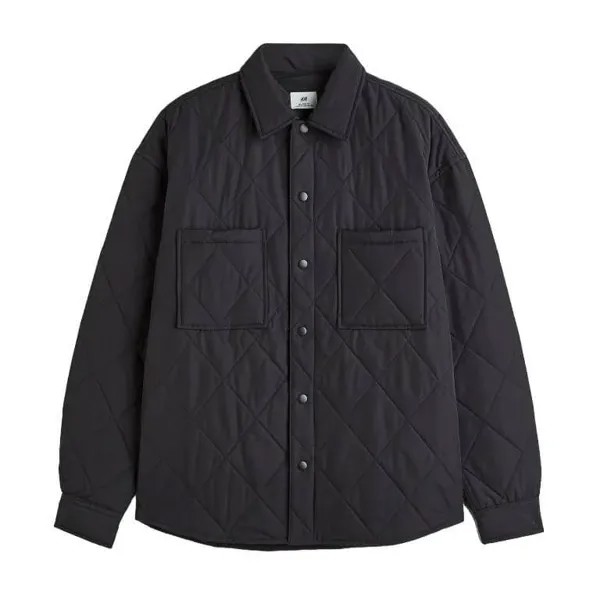 Куртка H&M Relaxed Fit Quilted, черный
