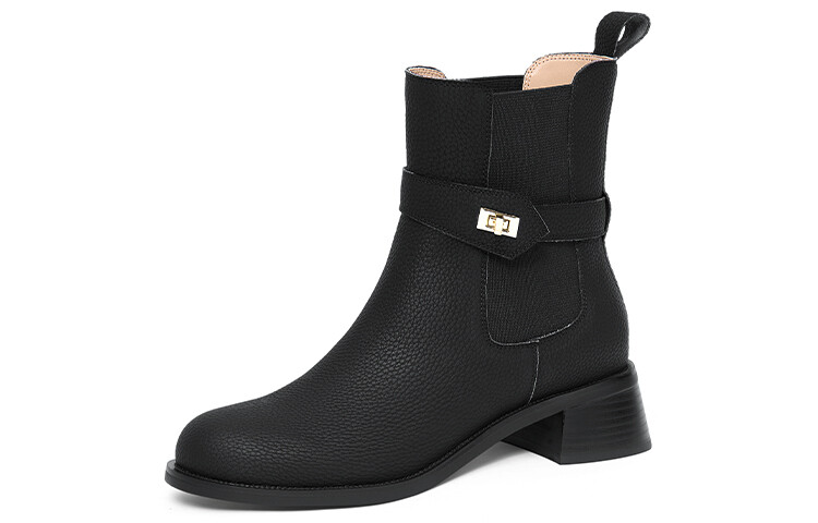 Ботинки Челси женские Lily Wei, цвет Black Fleece-lined