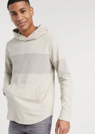 Серый лонгслив с капюшоном в полоску Abercrombie & Fitch