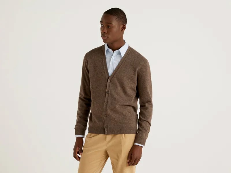 Кардиган мужской United Colors of Benetton 21A_1002U6653 серый L