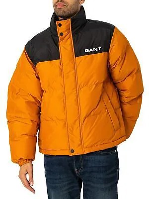 Мужская стеганая куртка GANT Blocked, оранжевая
