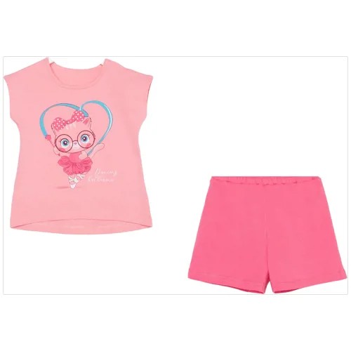 Комплект для девочки (туника, шорты) А.Л3015-7624, цвет розовый, рост 86 см