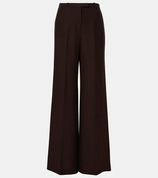 Расклешенные брюки из льна Emmit Loro Piana, цвет ebony