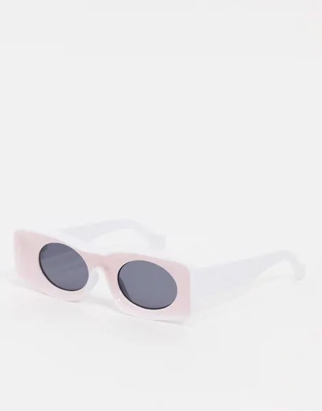 Солнцезащитные очки в розовой квадратной оправе в стиле 60-х Pieces-Розовый цвет