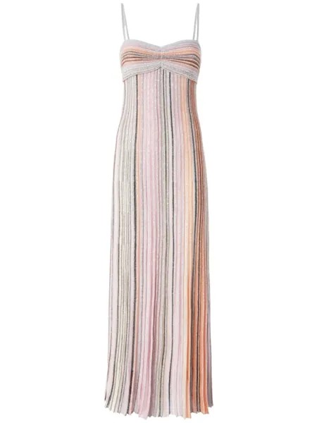Missoni плиссированное платье из ткани ламе, розовый