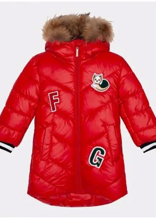 Красное пальто зимнее Gulliver, размер 98*52*48, модель 22002GMC4502