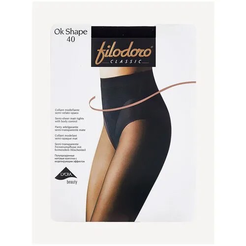 Колготки Filodoro Ok Shape, 40 den, размер 2, черный