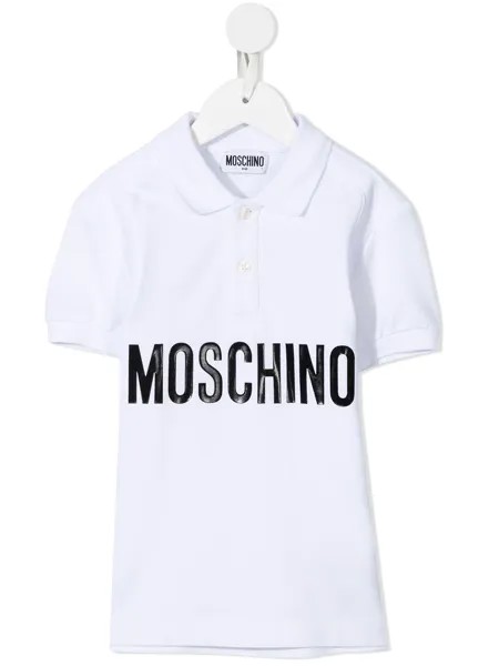 Moschino Kids рубашка поло с логотипом