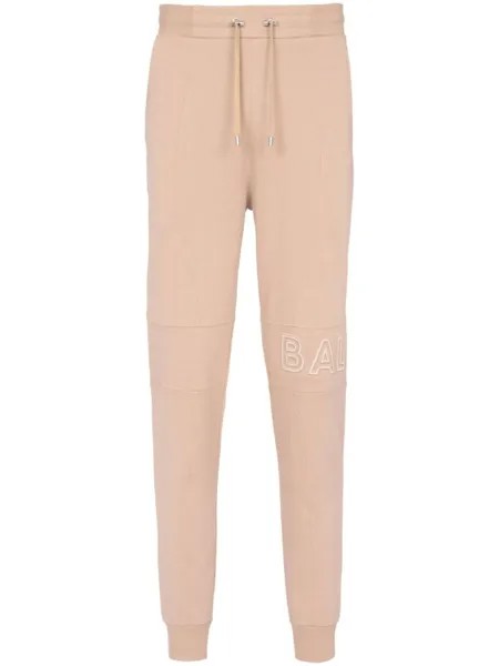 Balmain спортивные брюки с тисненым логотипом, нейтральный цвет