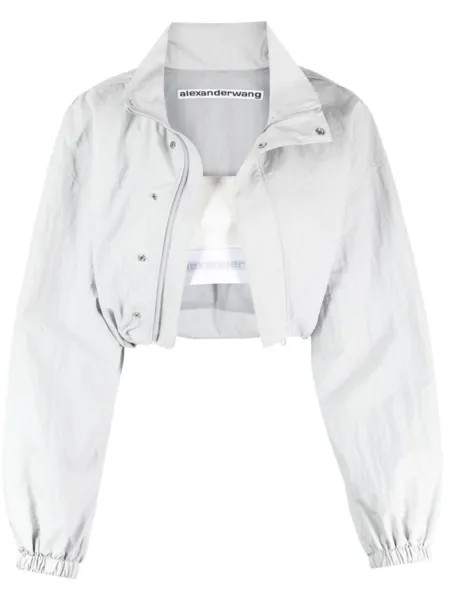 Alexander Wang укороченная спортивная куртка, серый