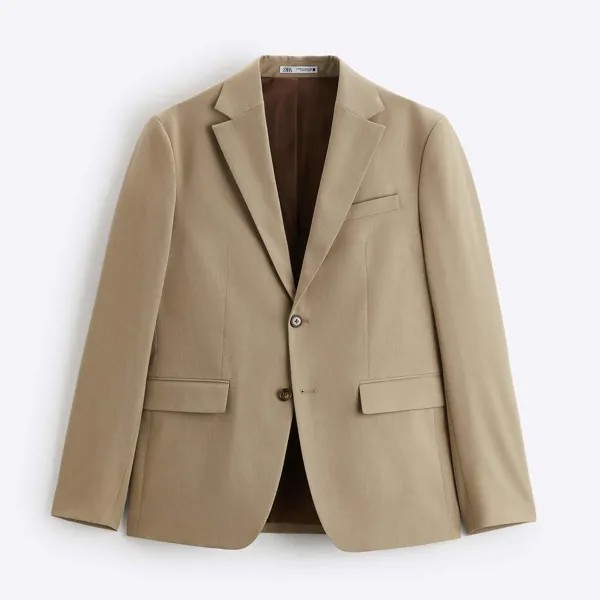 Пиджак Zara Textured Suit, светло-коричневый
