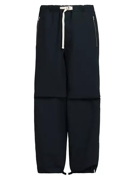 Хлопковые брюки с поясом Jil Sander, цвет midnight