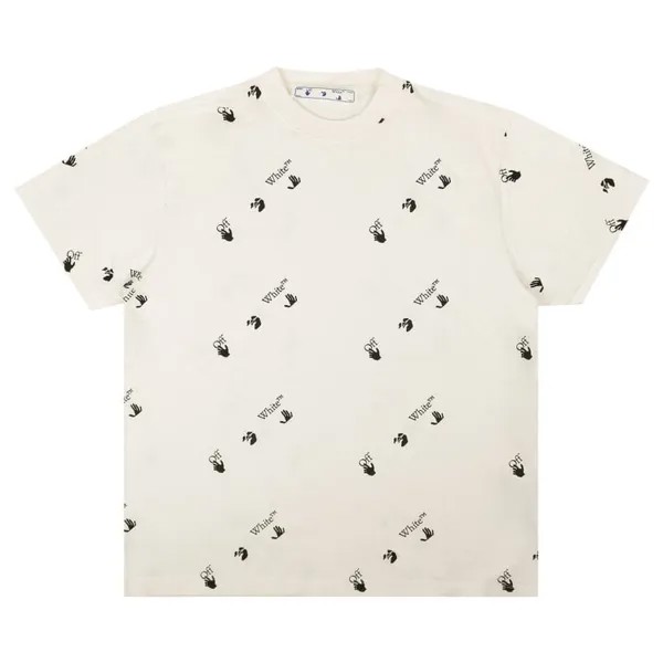 Футболка Off-White Allover Logo T-Shirt 'White', белый