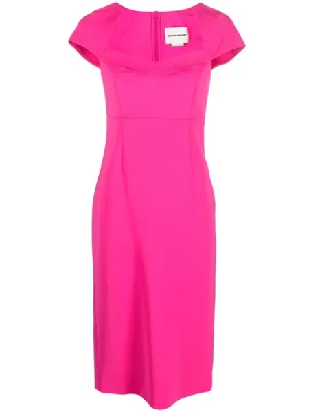 Roland Mouret платье миди с рукавами кап, розовый