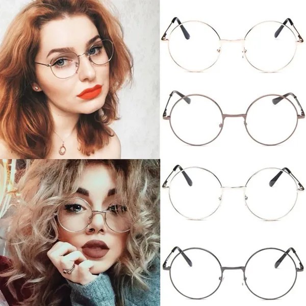 Бренд Дизайнер Мода Женщины Ретро Мужчины Аксессуары Круглые Рамки Большая Рамка Простые очки