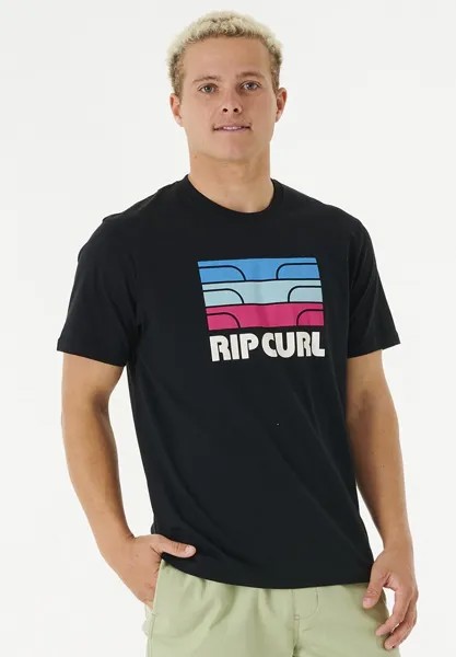 Футболка с принтом SURF REVIVAL WAVING Rip Curl, цвет black