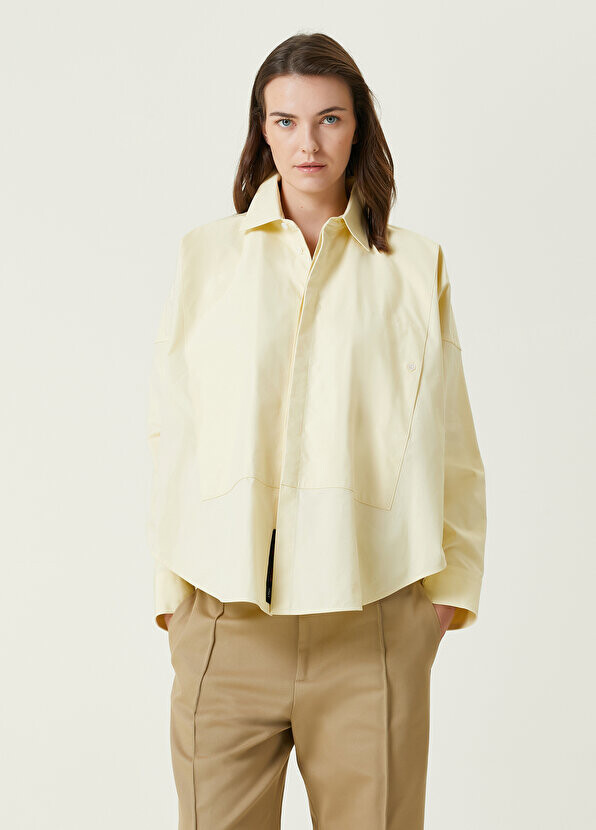 Желтая асимметричная рубашка Bottega Veneta