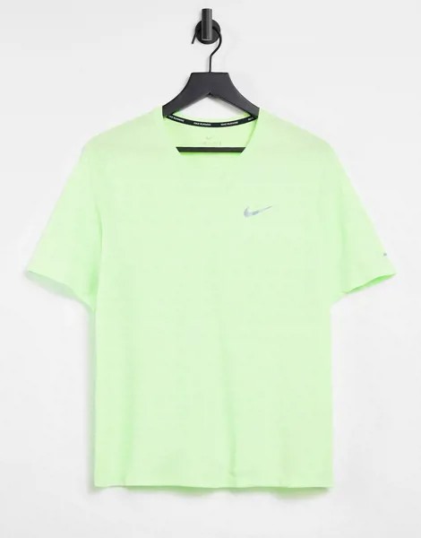 Неоново-зеленая футболка Nike Running Miler-Желтый