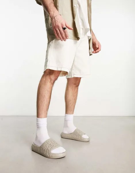 Массивные шлепанцы с каменной текстурой ASOS DESIGN