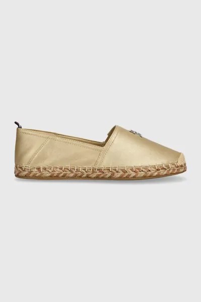 Кожаные эспадрильи TH GOLD FLAT ESPADRILLE Tommy Hilfiger, золото