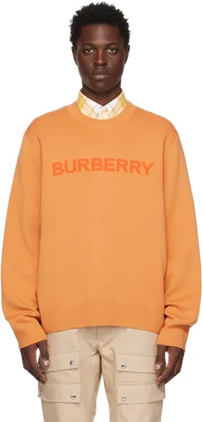 Оранжевый свитер интарсии Burberry