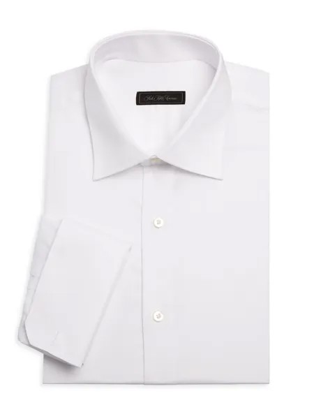 Классическая рубашка Travel с французскими манжетами Saks Fifth Avenue, белый