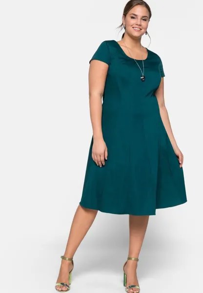 Коктейльное платье Sheego, темно-зеленый