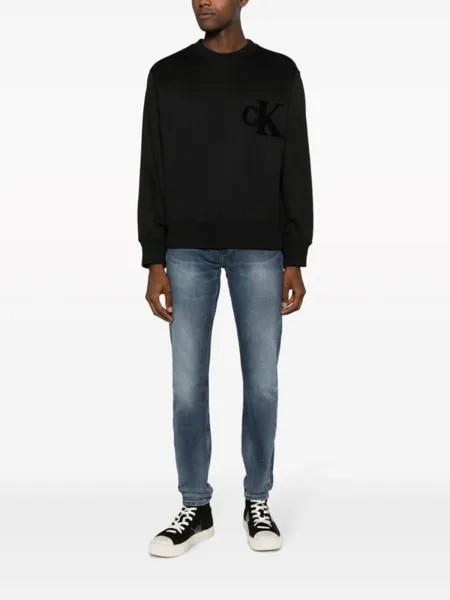 Calvin Klein Jeans прямые джинсы с нашивкой-логотипом, синий